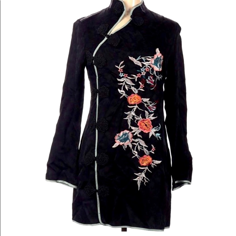Zara oriental embroidered jacquard dress rare